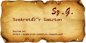 Szekretár Gaszton névjegykártya